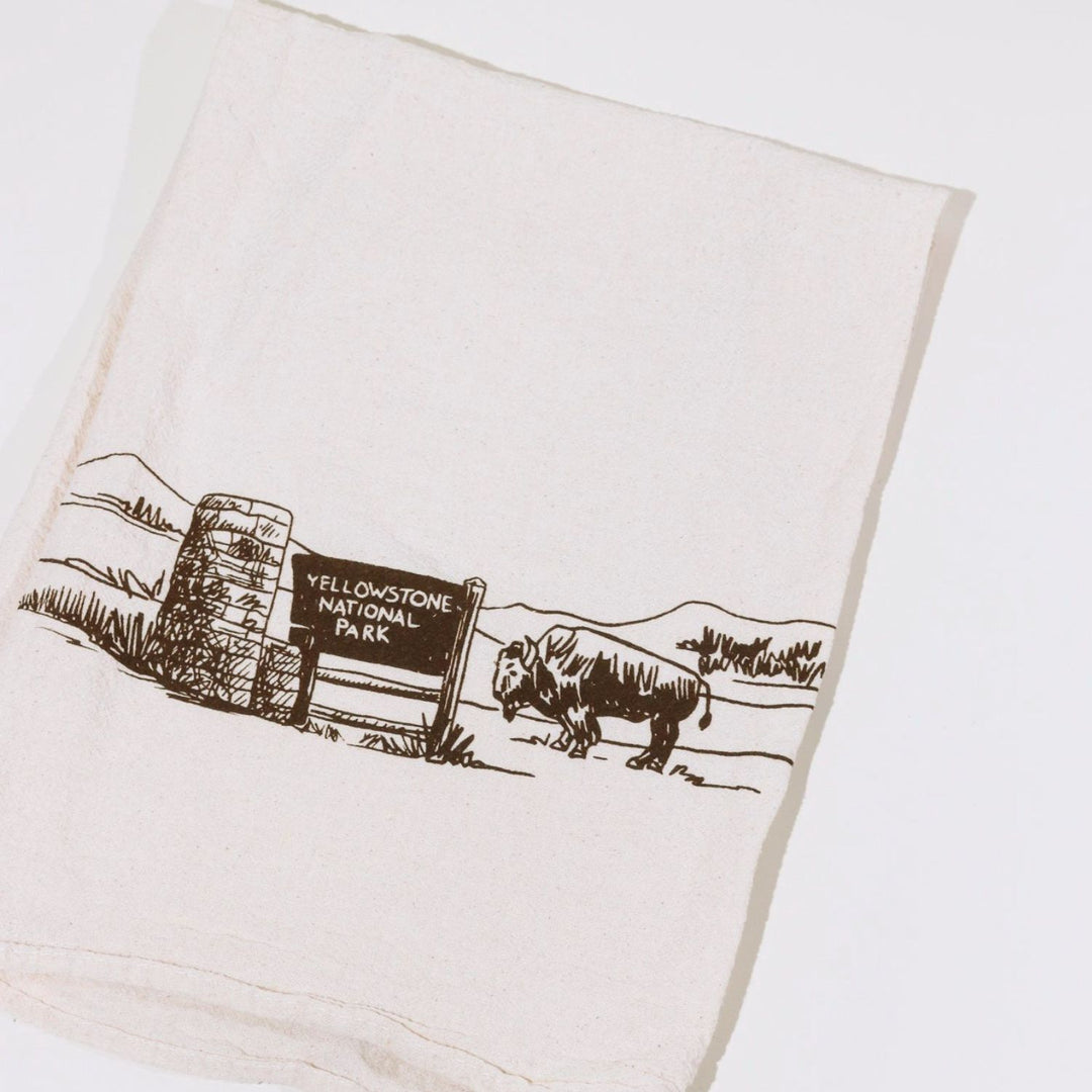 Intrigue Ink Yellowstone dishtowel at Heyday