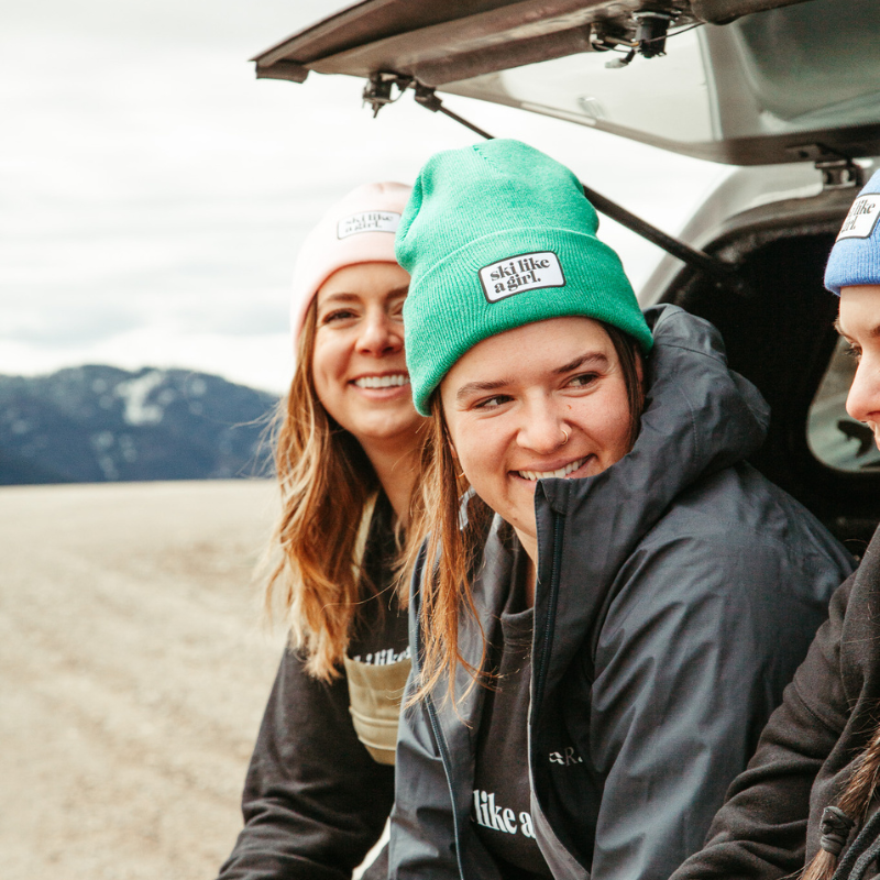 Green Ski Like a Girl Beanie - Heyday