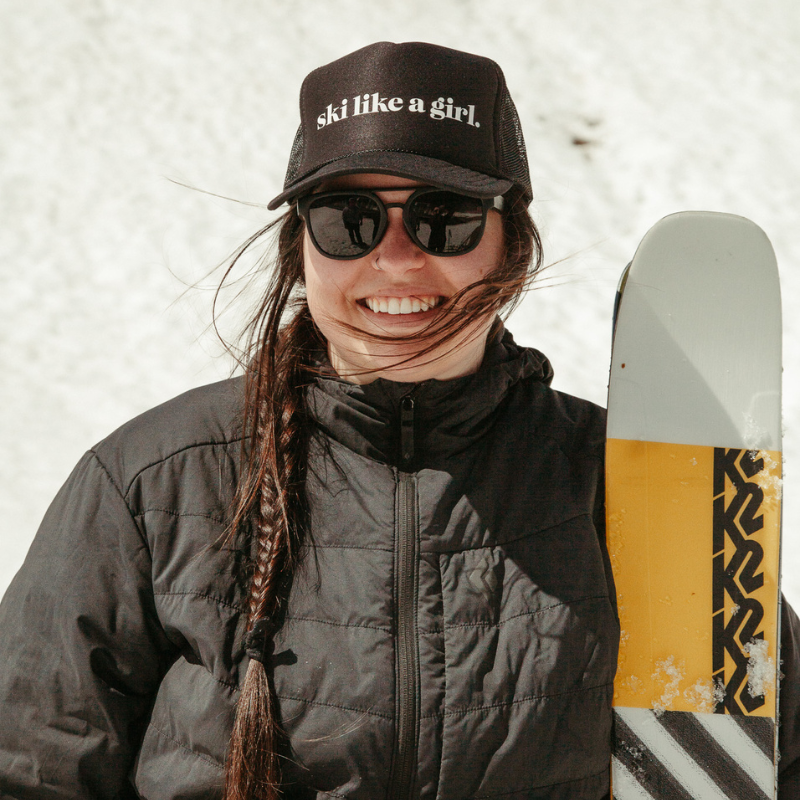 Ski Like a Girl Black Trucker Hat - Heyday