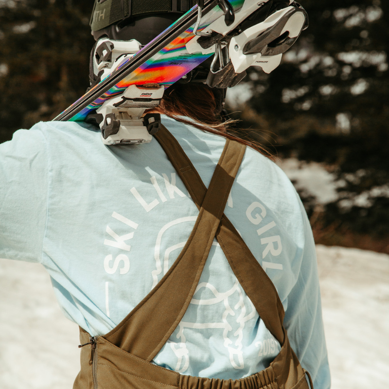 Blue Long sleeve Ski Like a Girl - Heyday
