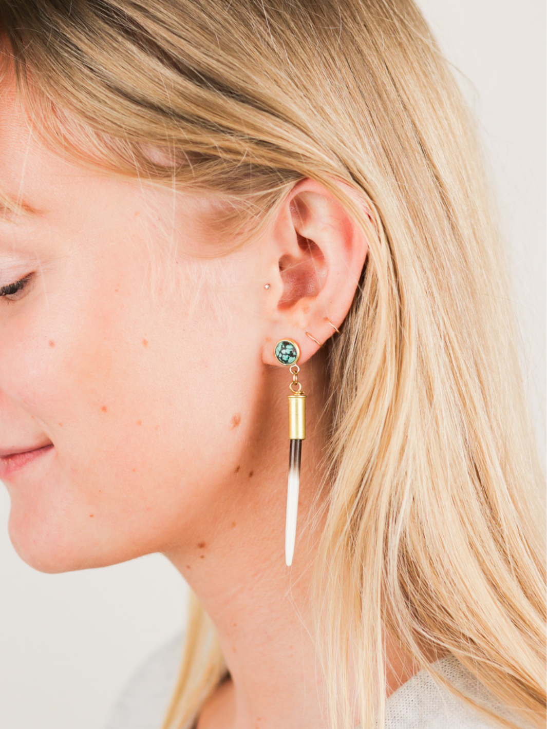 gifts for her woman with quill turquoise earring - heyday