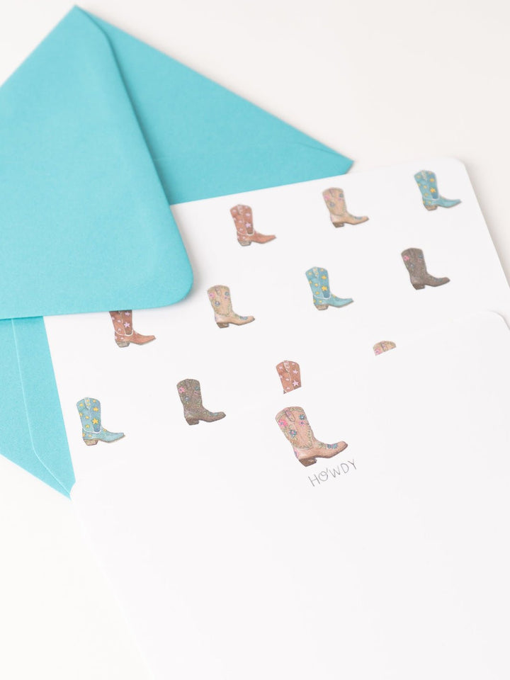 Cowboy Boot Flat Note Boxed Cards - Heyday