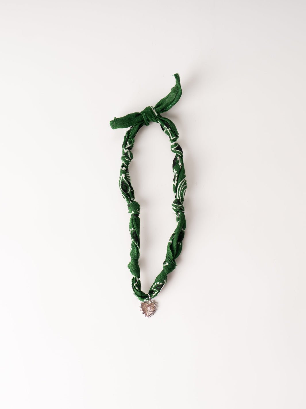 Dark Green Silver Sunburst Bandana Necklace - Heyday