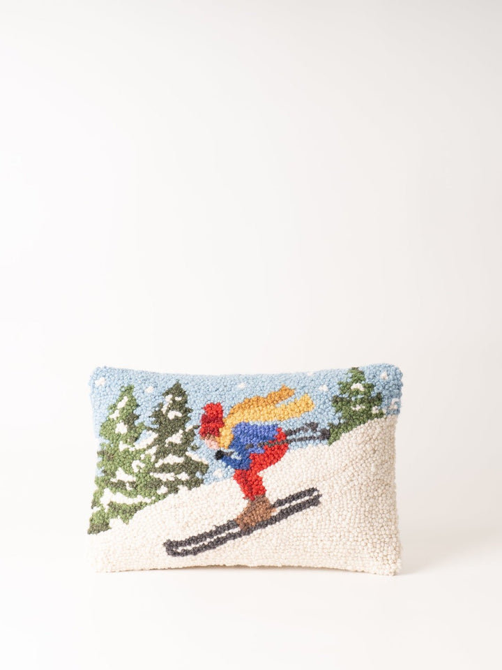 Downhill Skier Hook Pillow - Heyday