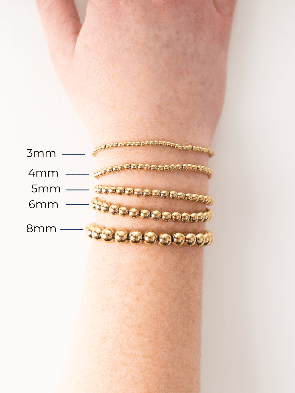 Gold Ball Stacking Bracelet - 8mm - Heyday