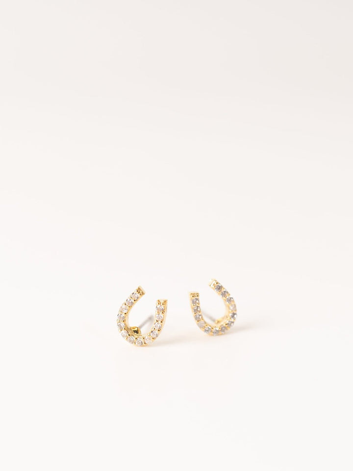Gold Horseshoe Stud Earrings - Heyday