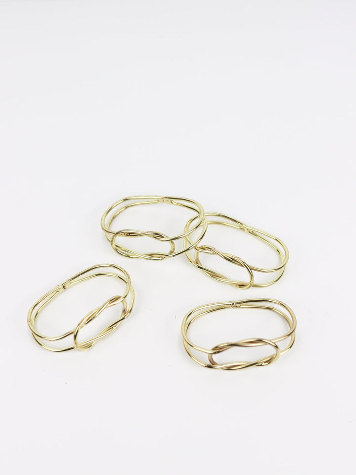 Gold Knot Napkin Ring Set - Heyday