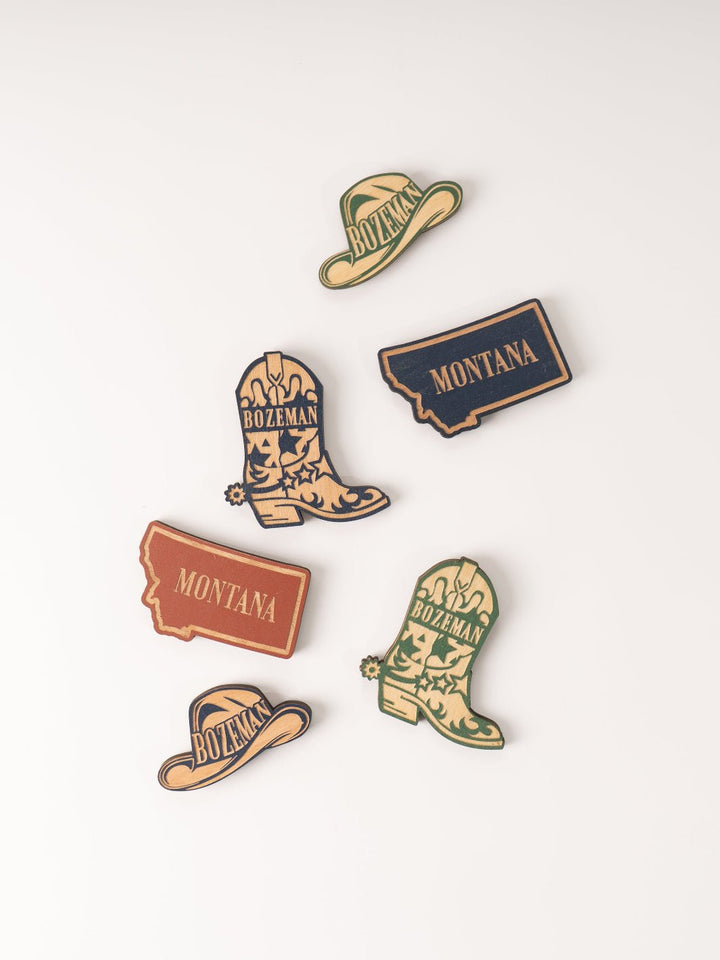 Green Cowboy Hat Wood Magnet - Heyday
