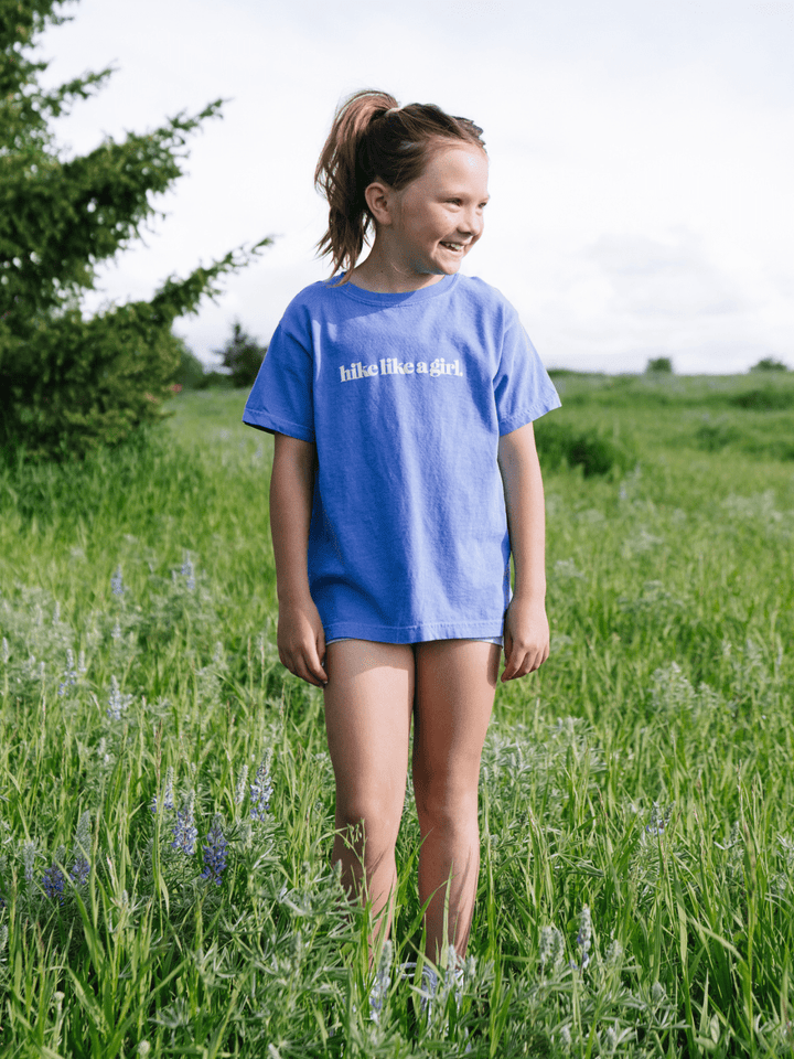 Hike Like a Girl™ Flo - Blue Youth Short Sleeve Tee - Heyday