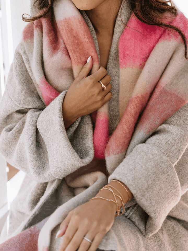 Lavender + Pink Gingham Scarf - Heyday