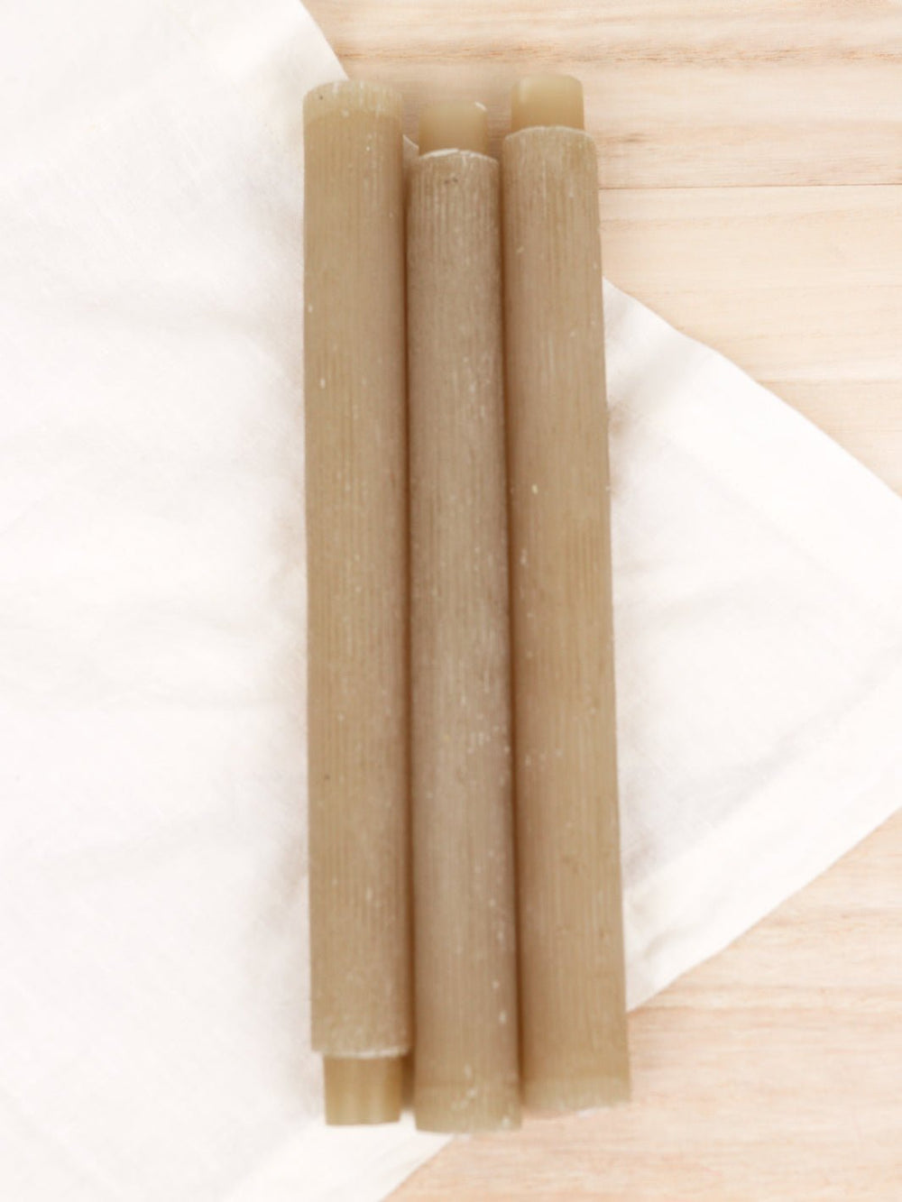 Light Brown Pleated Taper Candle - Heyday