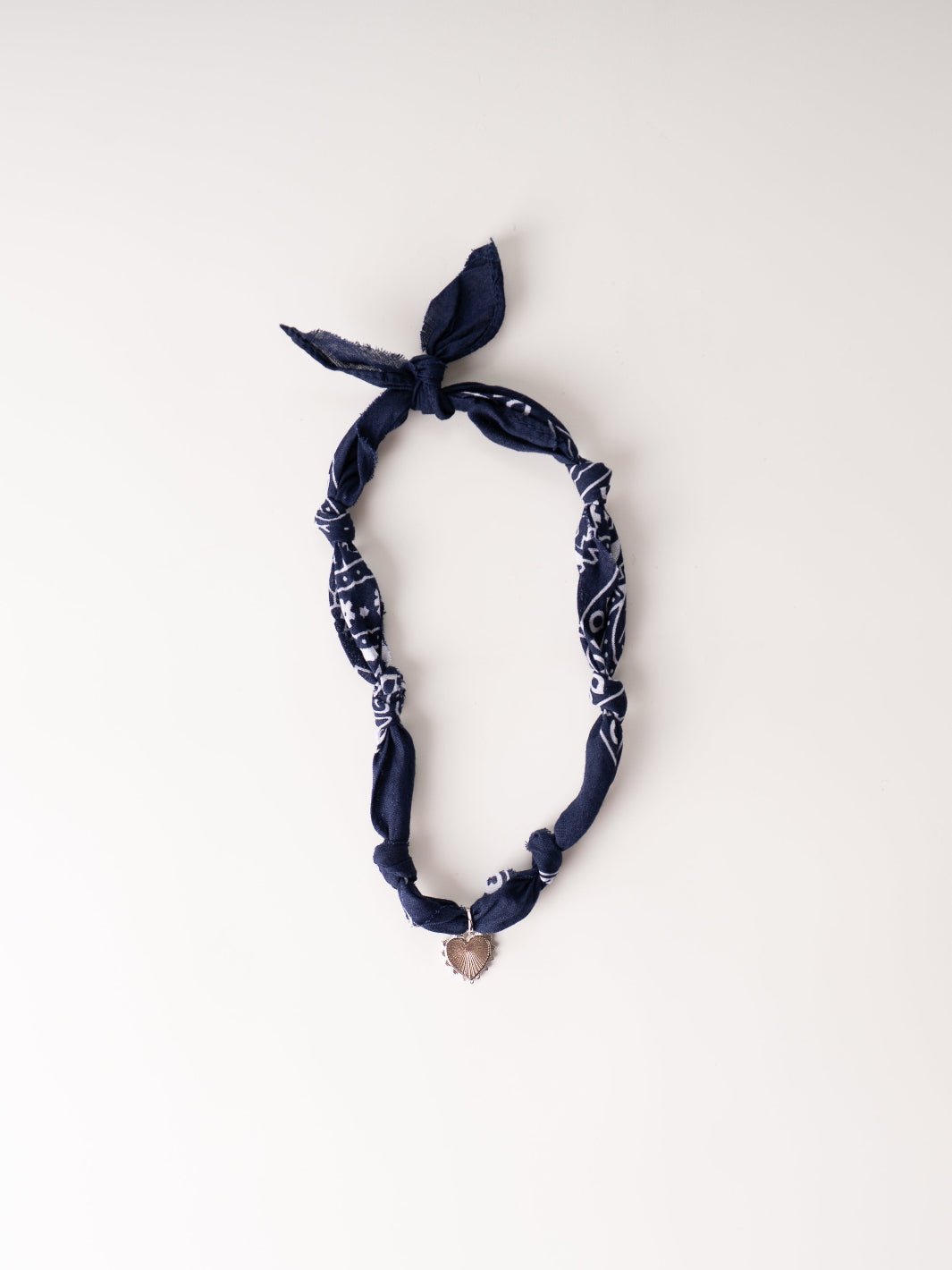 Navy Silver Sunburst Bandana Necklace - Heyday