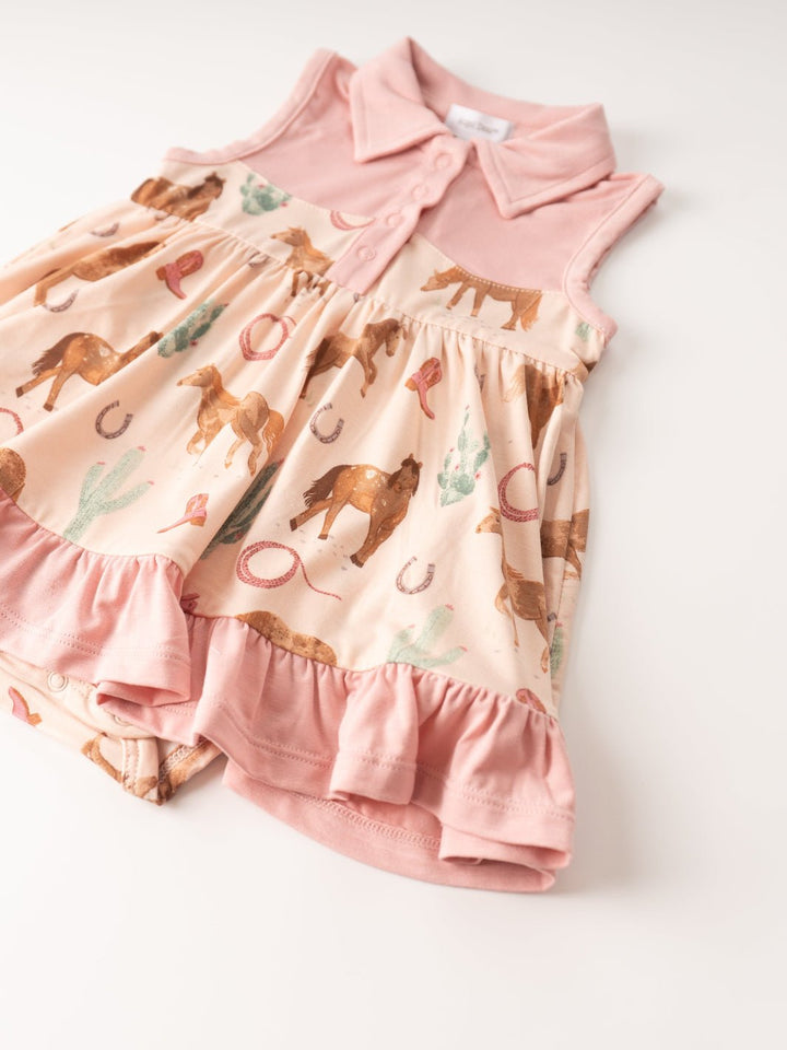 Pink Western Horse Bodysuit Dress - Heyday