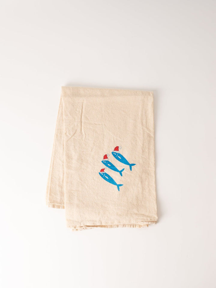 Sardine Santas Dishtowel - Heyday