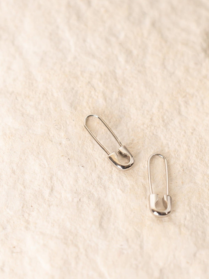 Silver Safety Pin Threader Earrings - Heyday
