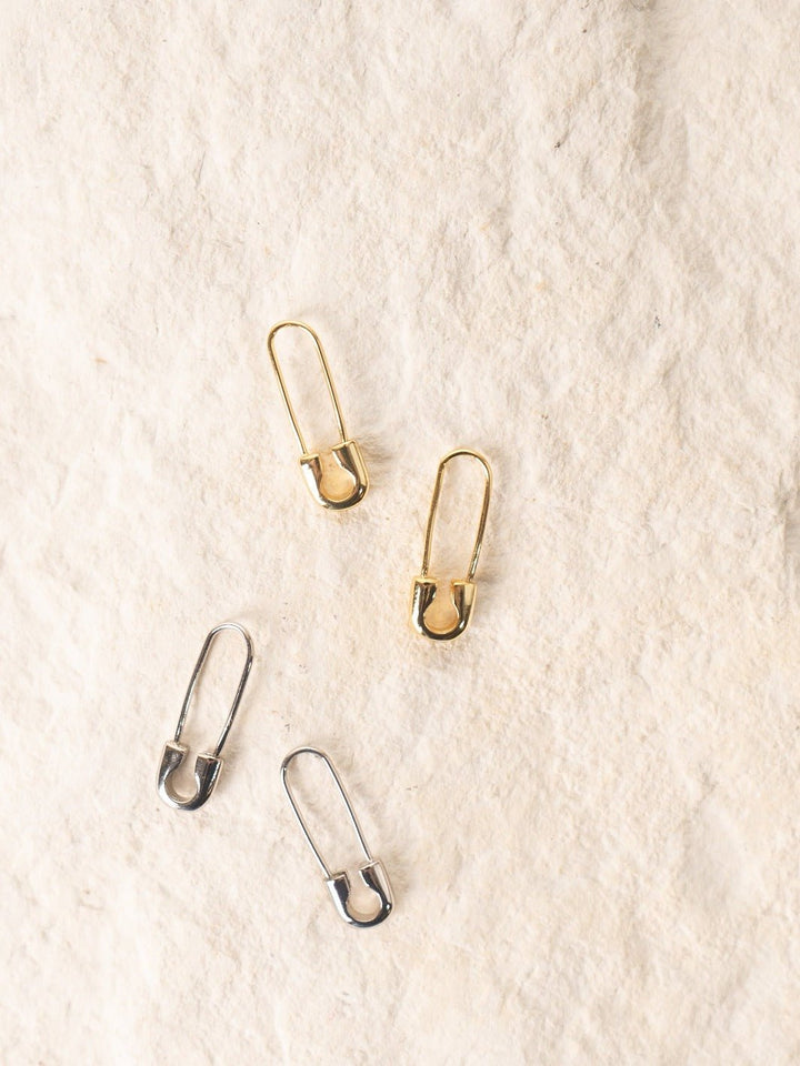 Silver Safety Pin Threader Earrings - Heyday