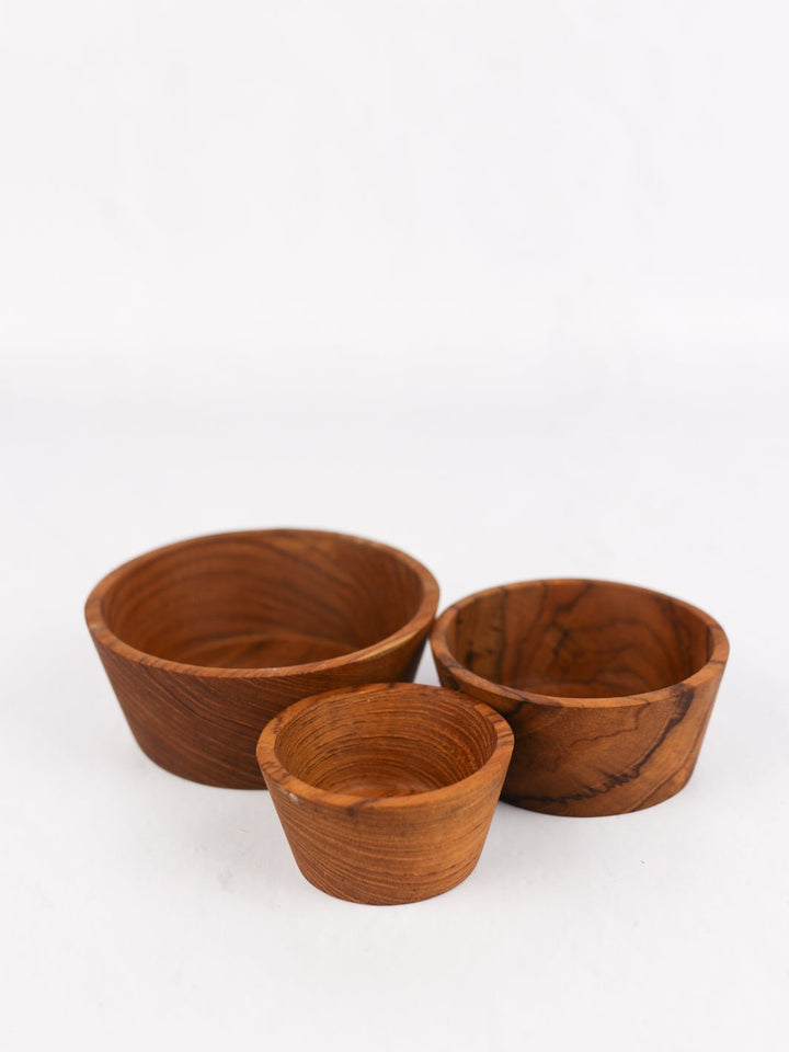 Teak Wood Pinch Bowl Set - Heyday