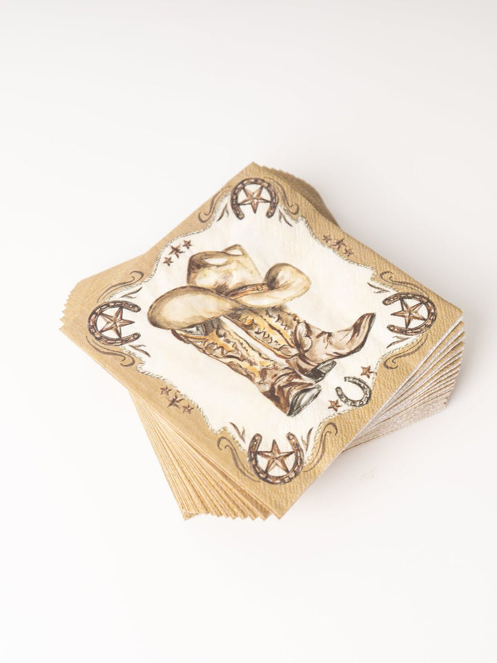 Western Leather Boots Cocktail Napkins - Heyday