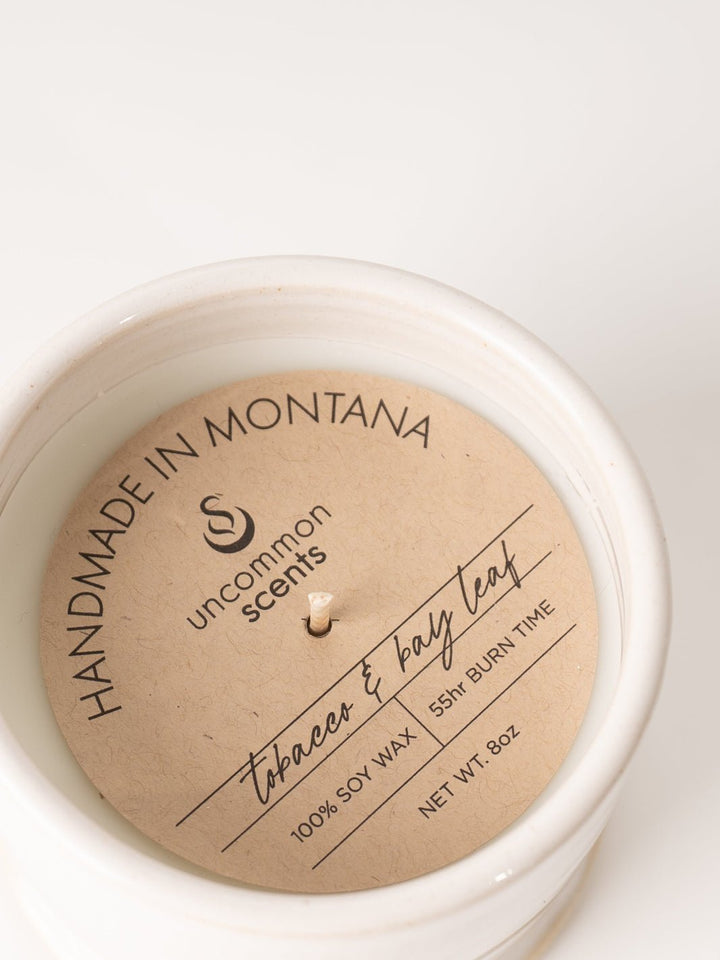 White Tobacco Bay Leaf Pottery Candle - Heyday