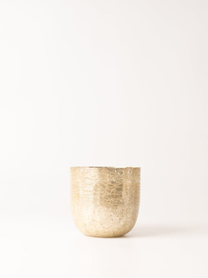 Winter White Large Crackle Glass Candle - Heyday
