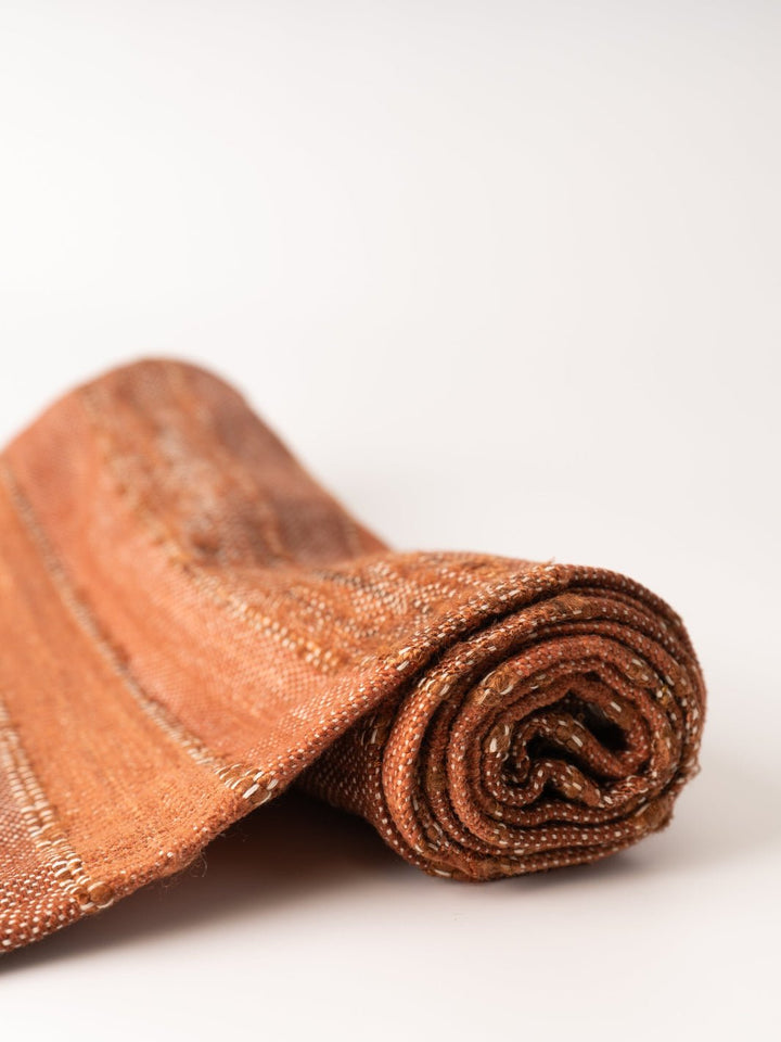 Woven Blend Slub Striped Table Runner with Frayed Edges - Heyday