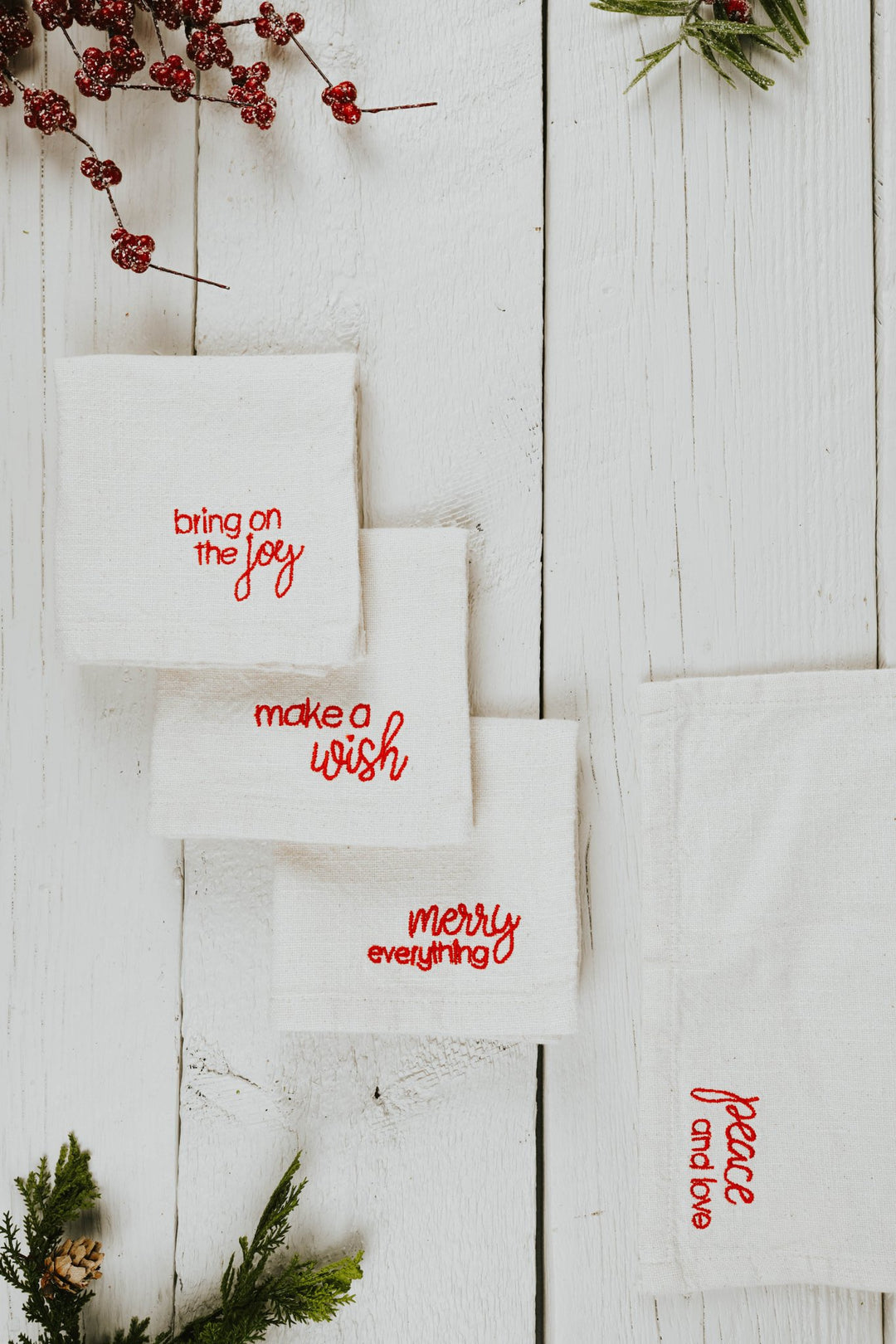 Embroidered Cocktail Napkin Set - Heyday