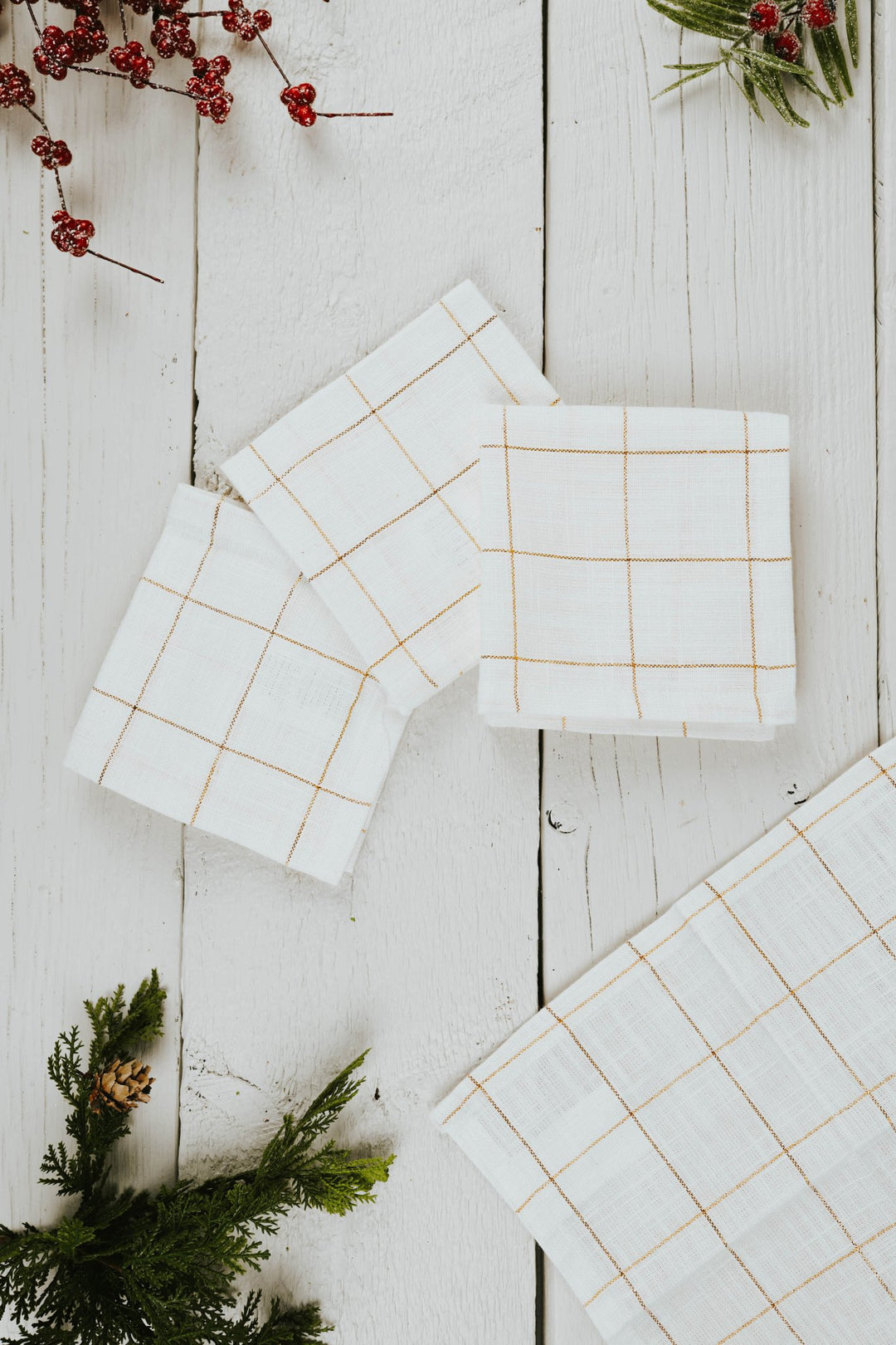 Gold Grid Cocktail Napkin Set - Heyday