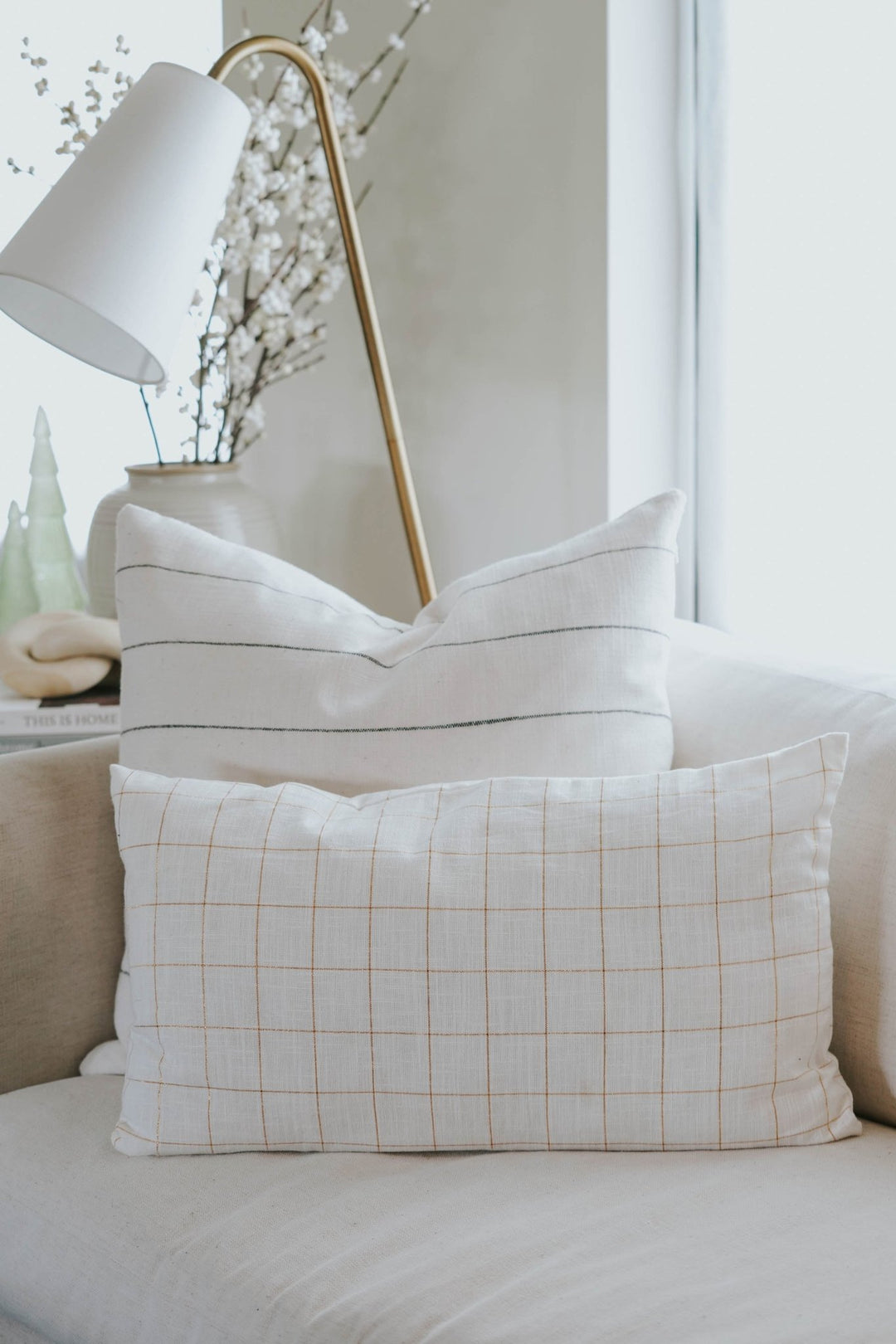 Gold Grid Lumbar Pillow - Heyday
