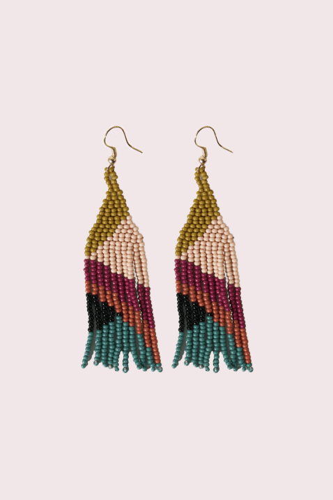 Muted Rainbow Fringe Earrings - Heyday