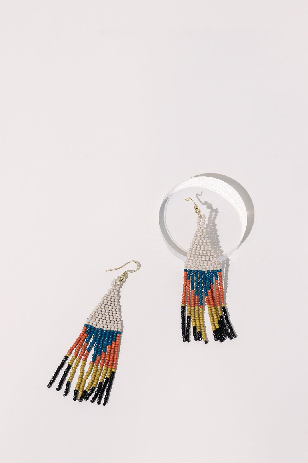 Peacock + Citron + Rust Fringe Earrings - Heyday