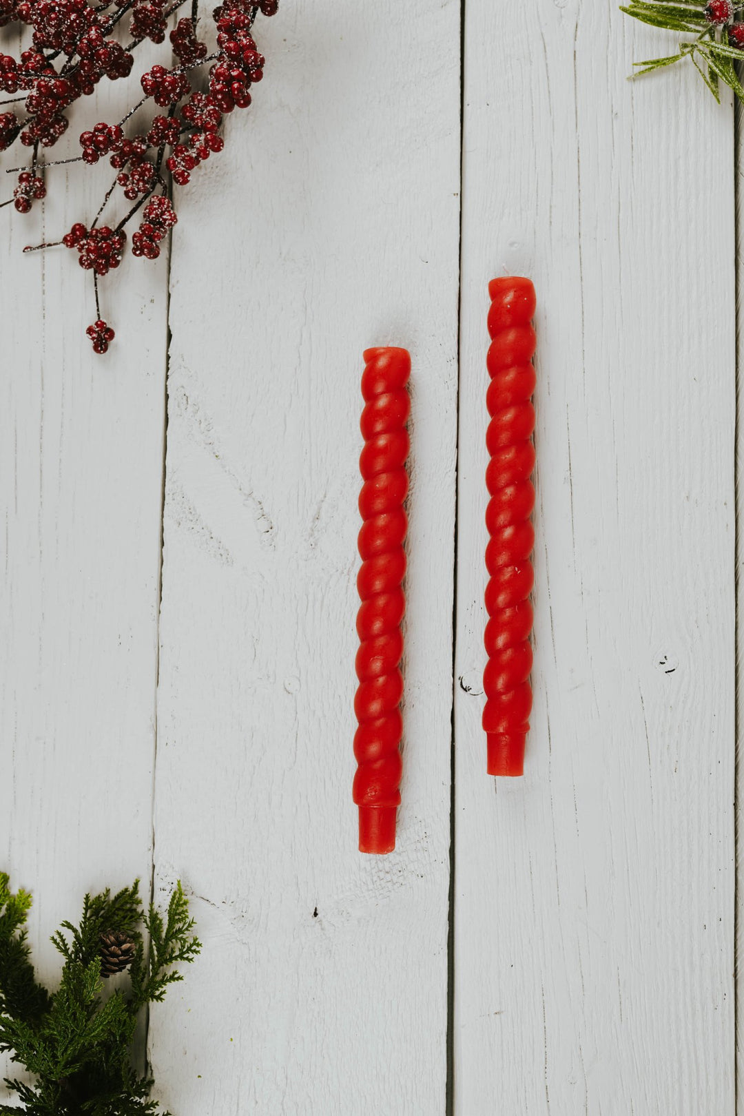 Red Twisted Taper Candles - Heyday