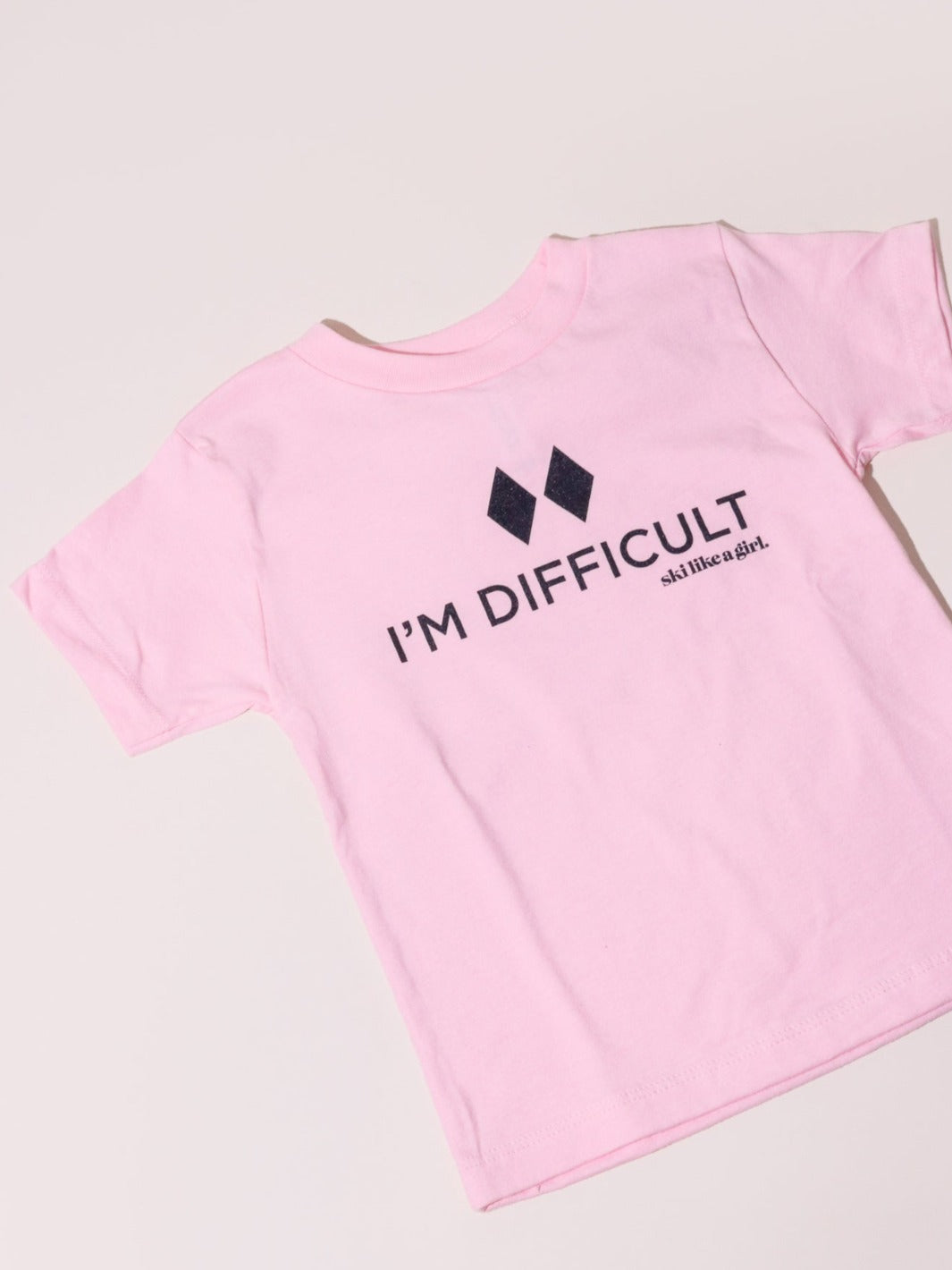Ski Like a Girl I'm Difficult Toddler Tee in Pink- Heyday Bozeman