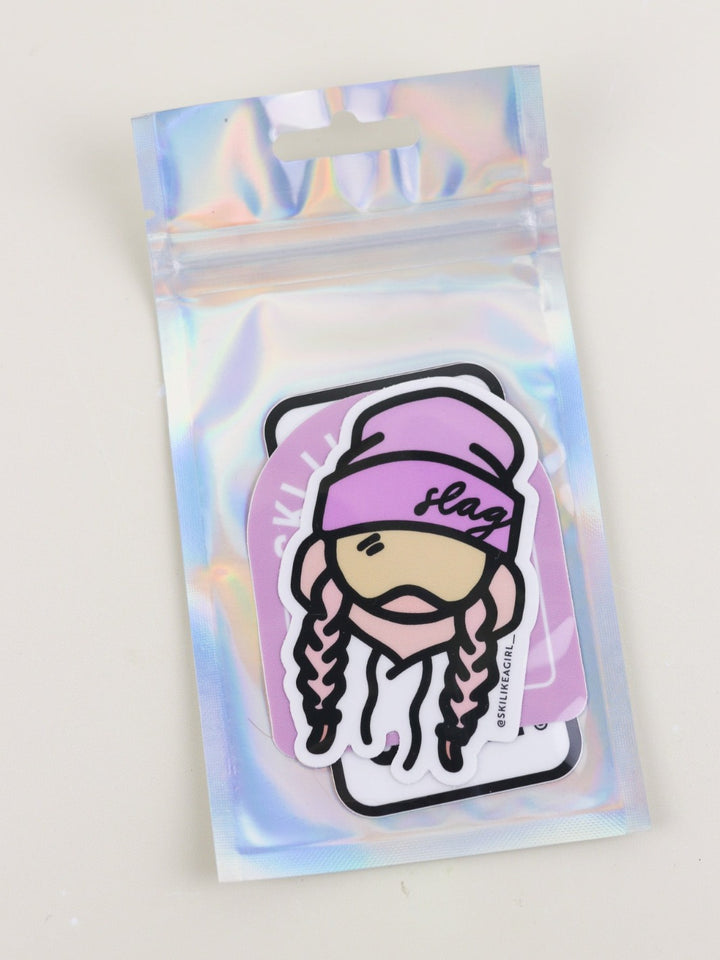 Ski Like a Girl Lilac Sticker 4-Pack - Heyday