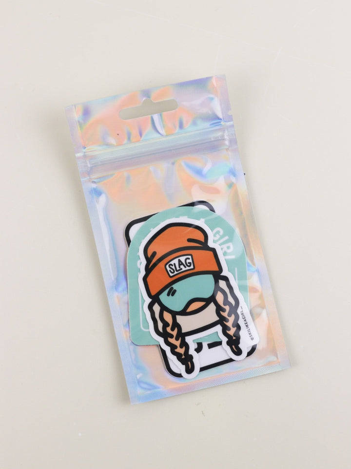 Ski Like a Girl Orange Sticker 4-Pack - Heyday