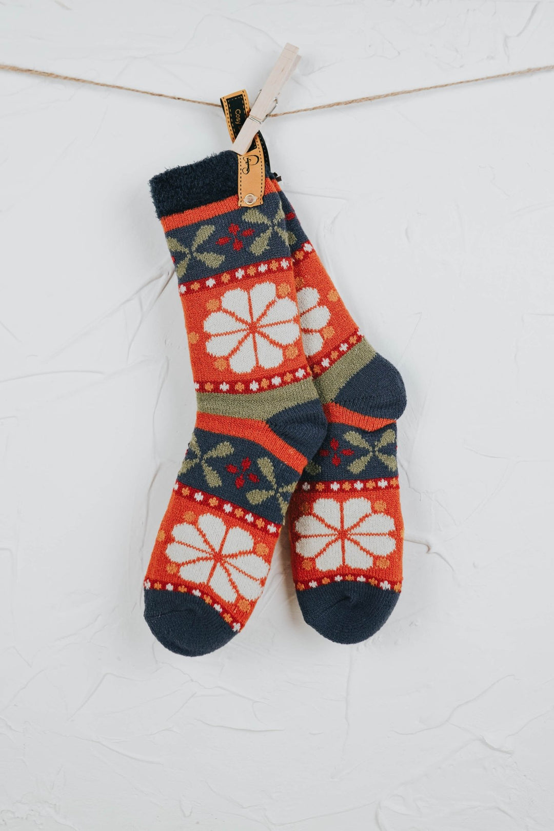 Tangerine Fair Isle Socks - Heyday