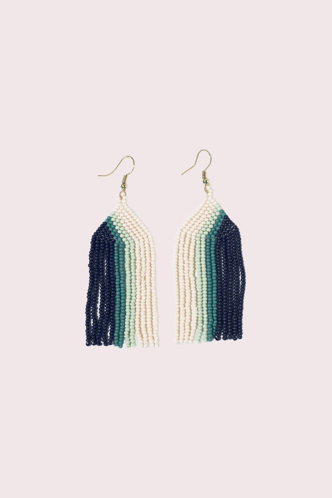 White + Blue Ombre Fringe Earrings - Heyday