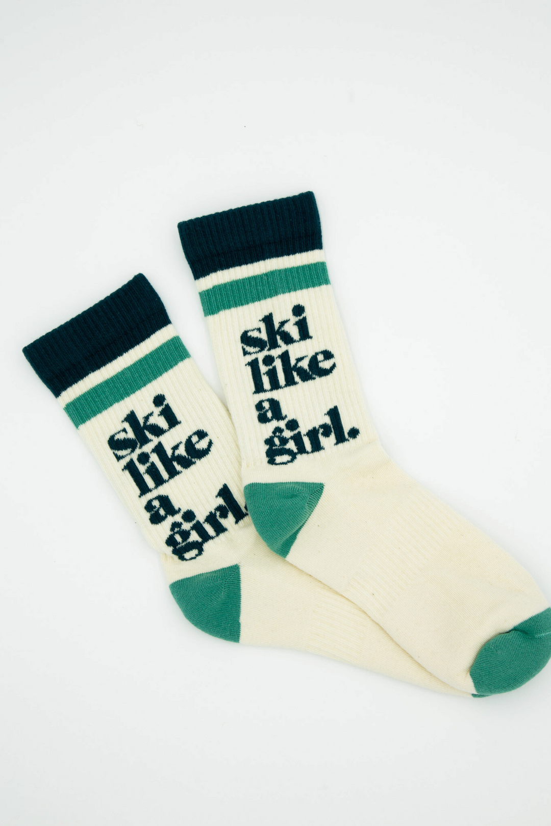 Ski Like a Girl Adult Green socks - Heyday