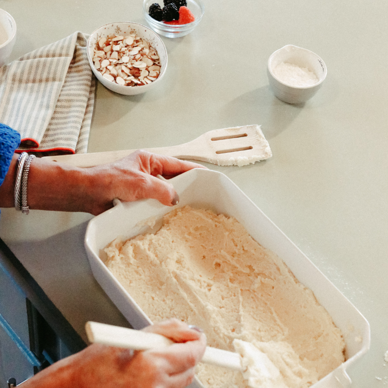 Georgia making Almond Coffee Cake - Heyday