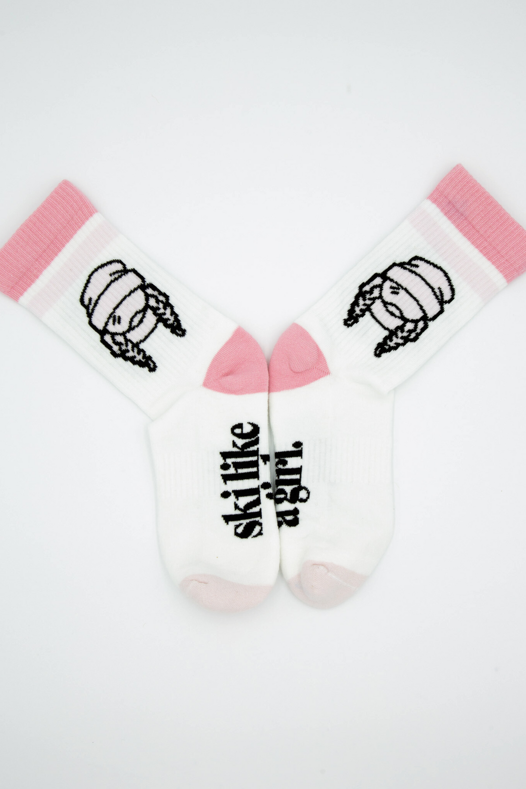 Ski Like a Girl Pink Stripe socks - Heyday