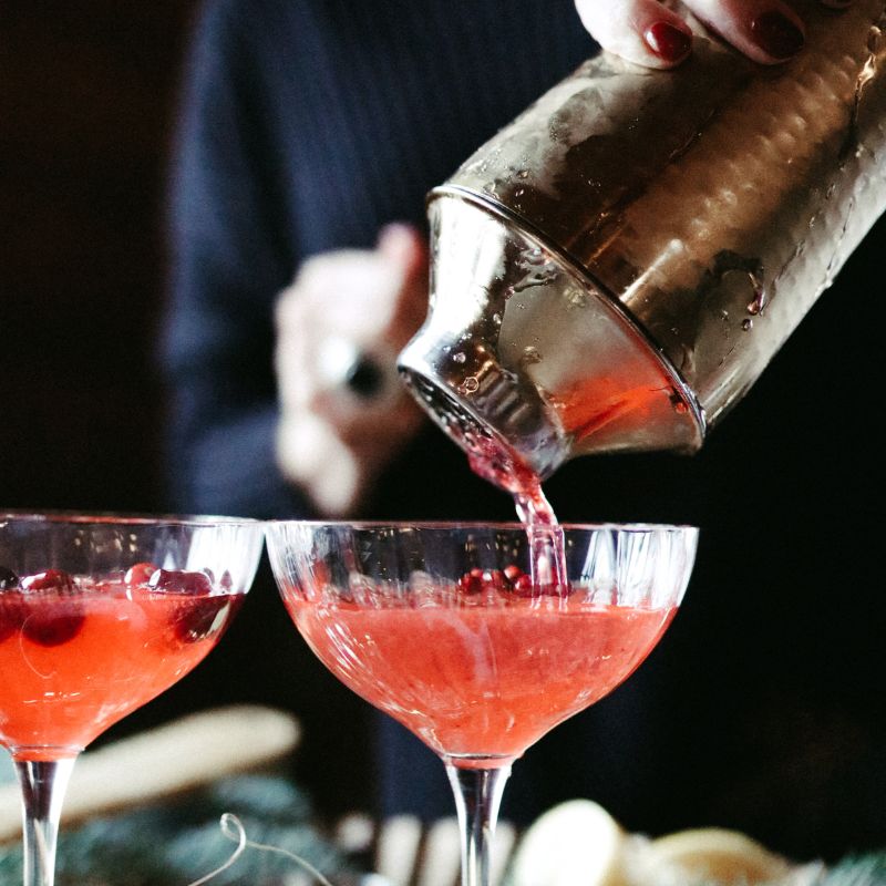 Pouring Cranberry Fizz Cocktail - Heyday