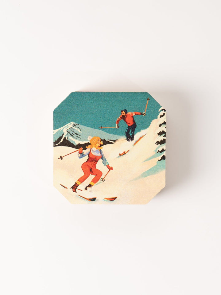 Retro Skiing Coaster Set