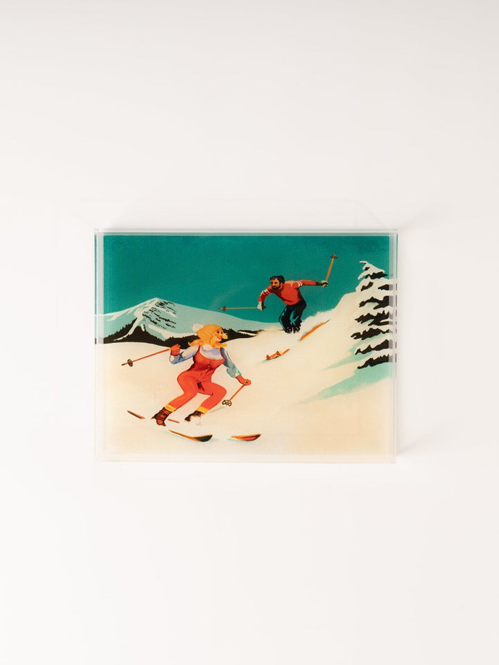 Retro Skiing Tray