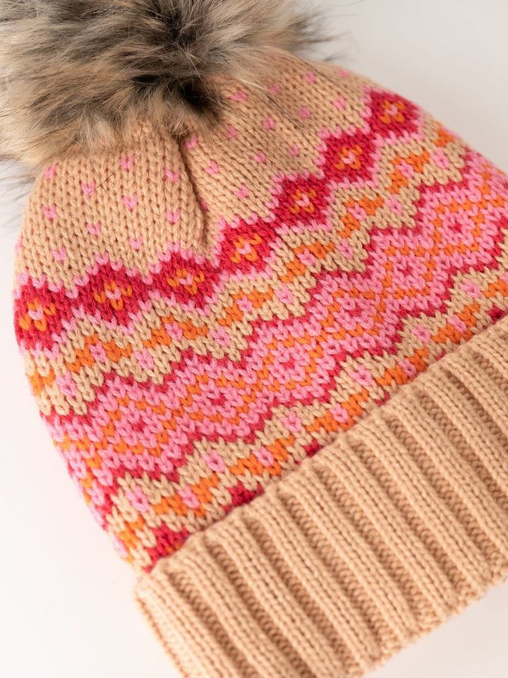 Bright Fair Isle Lined Beanie