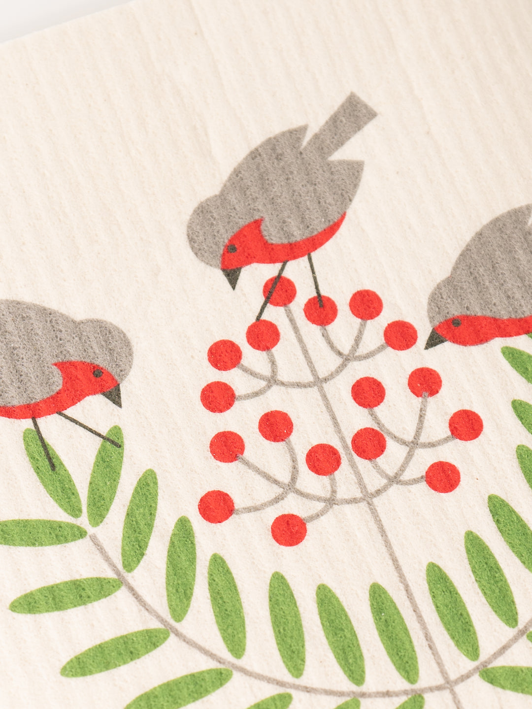 Birds And Berries Swedish Dishcloth