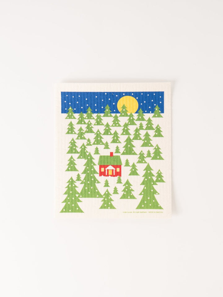 Winter Forrest Swedish Dishcloth