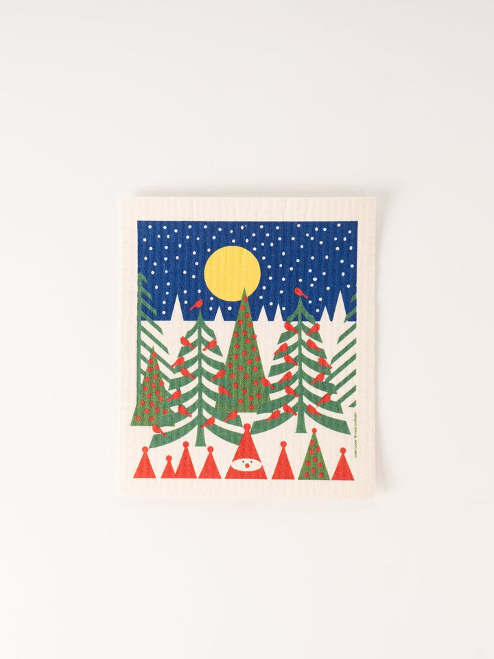 Birds In Pines Swedish Dishcloth