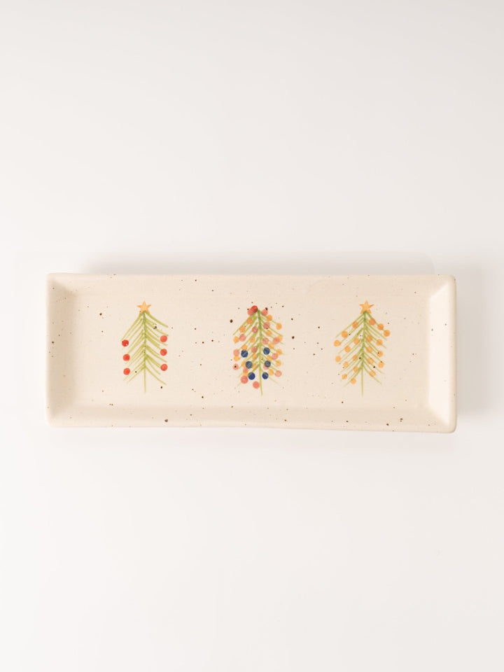 Christmas Tree Stoneware Platter