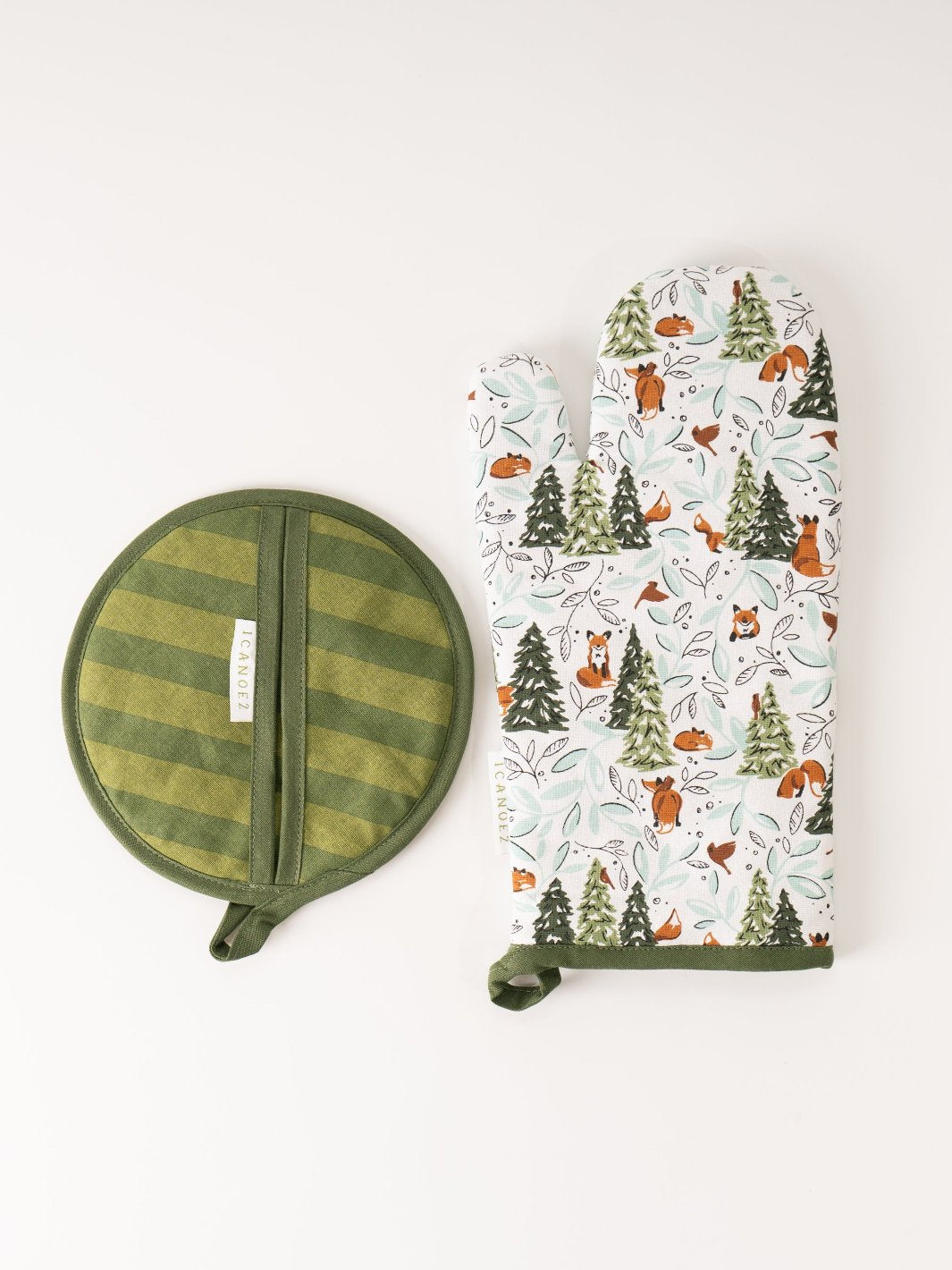 Winter Fox Mitten & Pot Holder Set