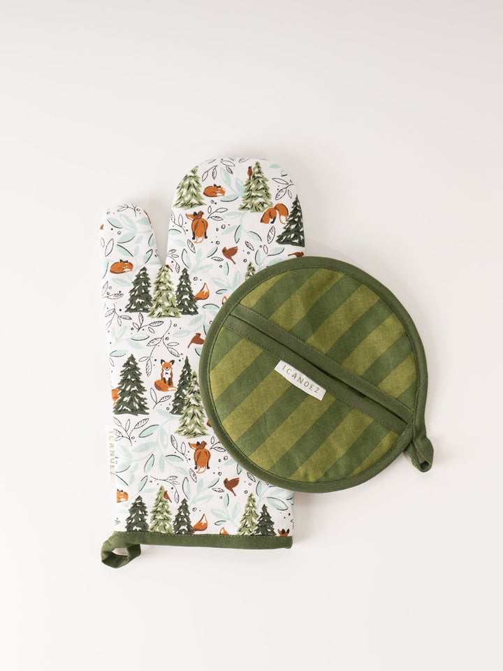 Winter Fox Mitten & Pot Holder Set