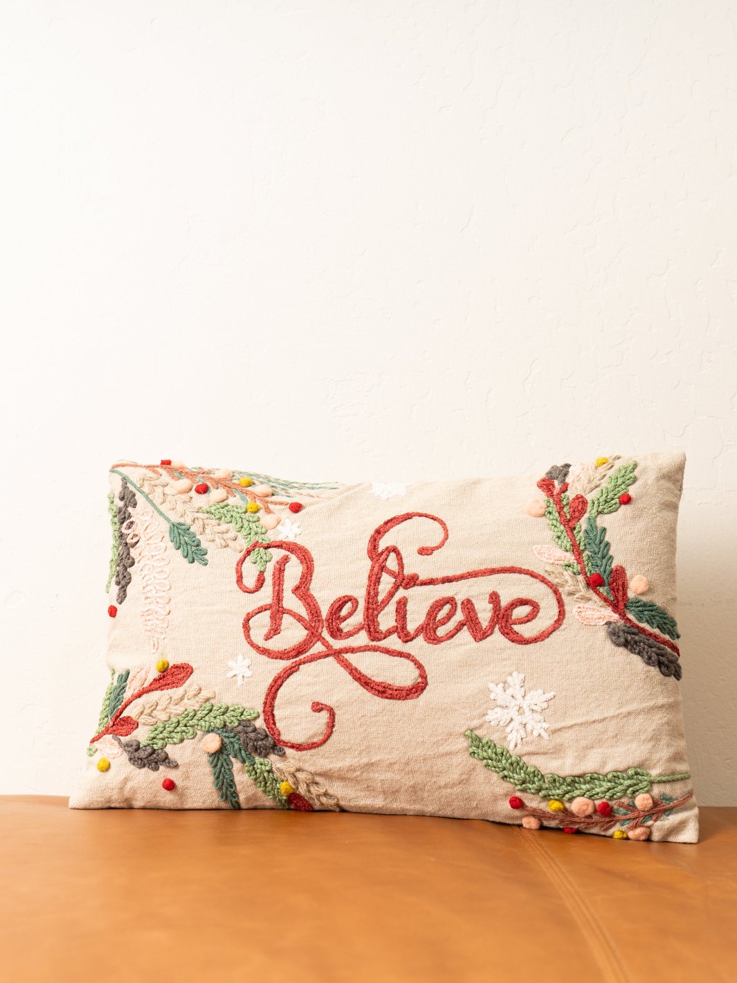 Believe Embroidered Pillow